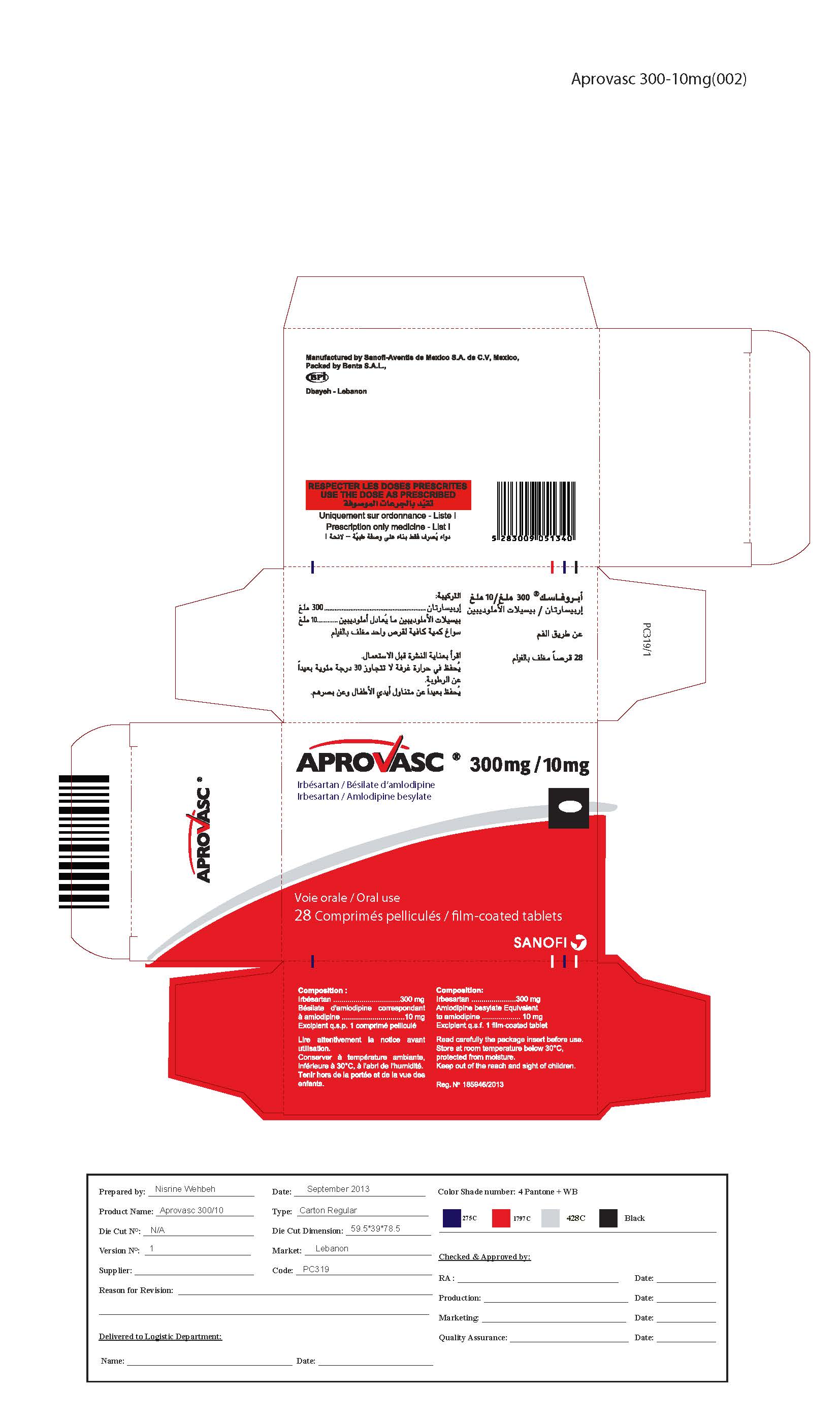 Aprovasc 300mg/10mg*